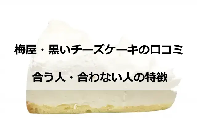 梅屋・黒いチーズケーキの口コミ！味は甘さ控えめ？濃厚？合う人・合わない人の特徴